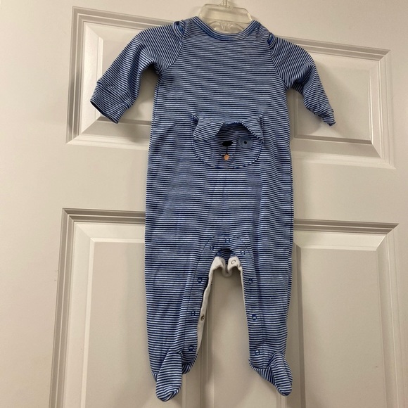 BabyGap Blue & White Striped Puppy Onesie - Picture 1 of 5